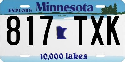 MN license plate 817TXK