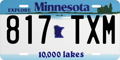 MN license plate 817TXM