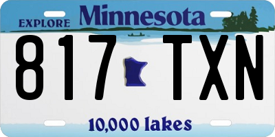 MN license plate 817TXN