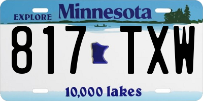 MN license plate 817TXW