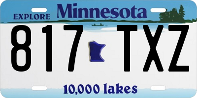 MN license plate 817TXZ