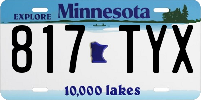MN license plate 817TYX
