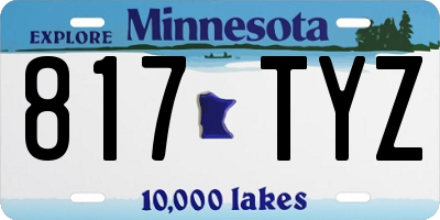 MN license plate 817TYZ