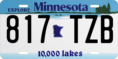 MN license plate 817TZB