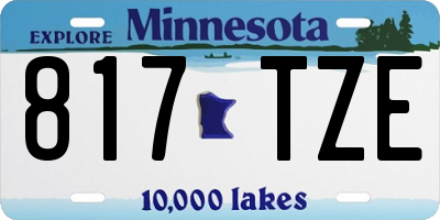 MN license plate 817TZE