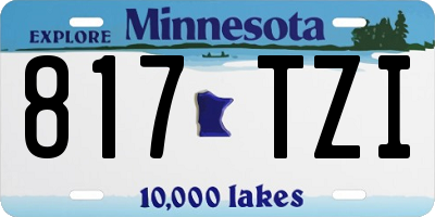 MN license plate 817TZI