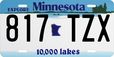 MN license plate 817TZX