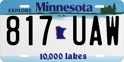 MN license plate 817UAW