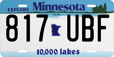MN license plate 817UBF