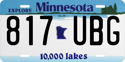 MN license plate 817UBG