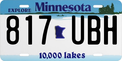 MN license plate 817UBH