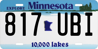 MN license plate 817UBI