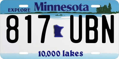 MN license plate 817UBN