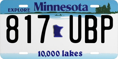 MN license plate 817UBP