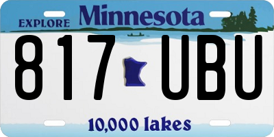 MN license plate 817UBU