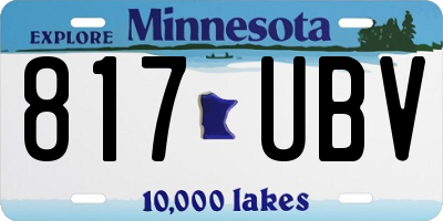 MN license plate 817UBV