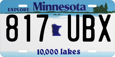 MN license plate 817UBX