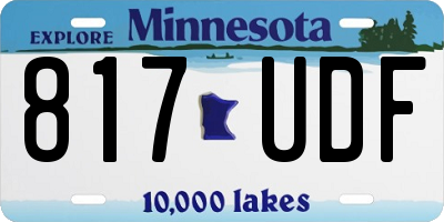 MN license plate 817UDF