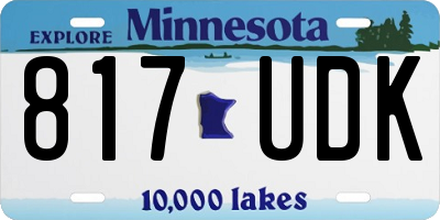 MN license plate 817UDK