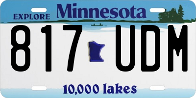 MN license plate 817UDM