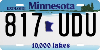 MN license plate 817UDU