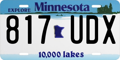 MN license plate 817UDX