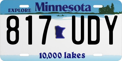 MN license plate 817UDY