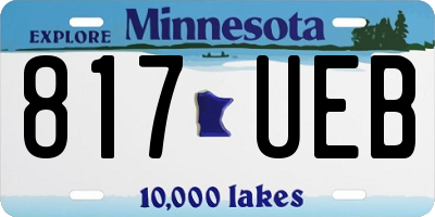 MN license plate 817UEB