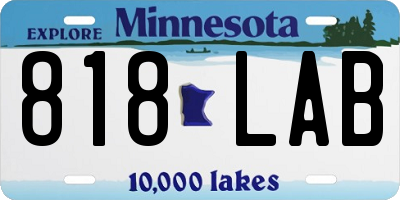 MN license plate 818LAB