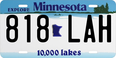 MN license plate 818LAH