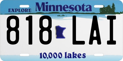 MN license plate 818LAI