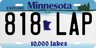 MN license plate 818LAP