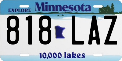 MN license plate 818LAZ
