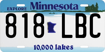 MN license plate 818LBC