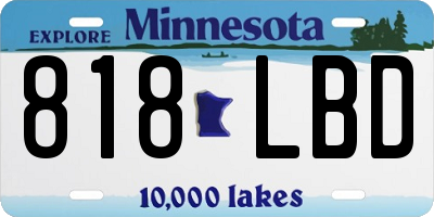 MN license plate 818LBD