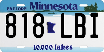 MN license plate 818LBI