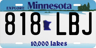MN license plate 818LBJ