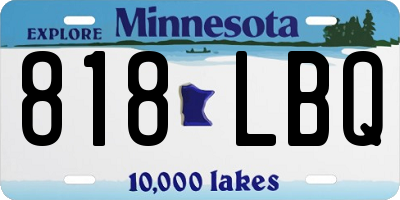 MN license plate 818LBQ