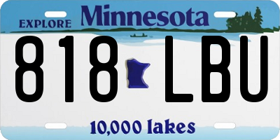 MN license plate 818LBU