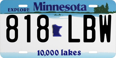 MN license plate 818LBW
