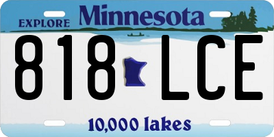 MN license plate 818LCE