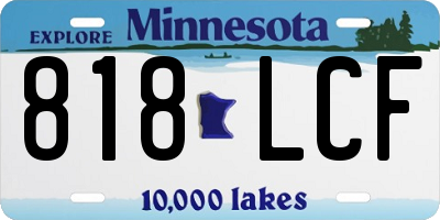 MN license plate 818LCF