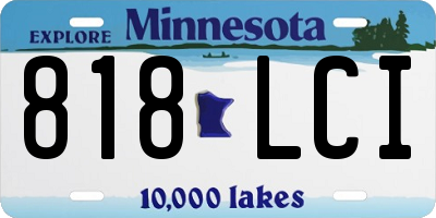 MN license plate 818LCI