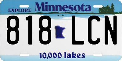 MN license plate 818LCN