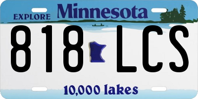 MN license plate 818LCS