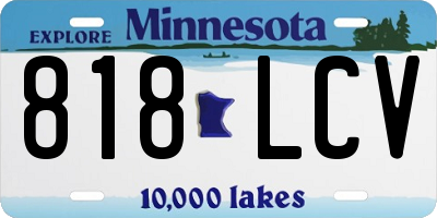 MN license plate 818LCV