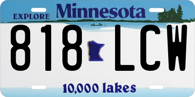 MN license plate 818LCW