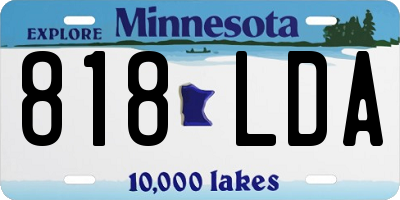 MN license plate 818LDA