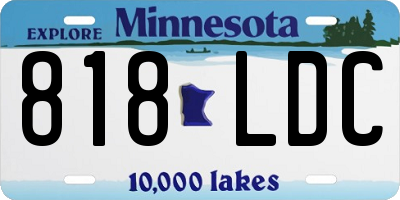 MN license plate 818LDC