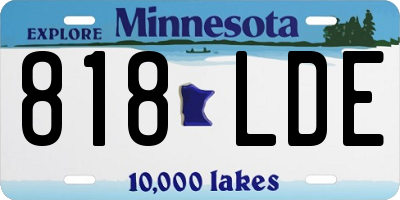 MN license plate 818LDE